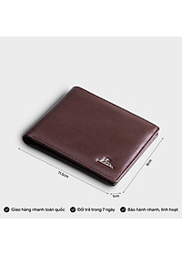 Ví nam da bò Lata ( Thời trang nam gấp 2 dáng ngang - Ví da thật LVN97 )