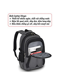 Balo đựng laptop nam, balo chống sốc tiện ích đi học, đi làm Xbags Xb 2004