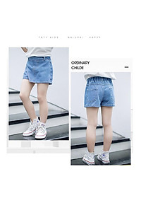 Quần jean ngắn giả váy cho bé gái Easy Baby, váy jean thời trang cho bé từ 14-26kg (JS-425G)