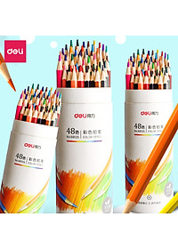Bút chì màu nước cao cấp dạng cốc Deli - 12 / 24 / 36 / 48 màu - Kèm cọ và gọt theo ống màu - Phù hợp cho cả chuyên nghiệp và nghiệp dư - 68129/ 68130/ 68131/ 68132