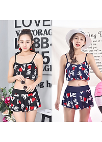 Bikini Hai Mảnh Đồ Bơi Họa Tiết LOVE Dễ Thương ATO56 MayHomes Women Two-Piece Swimwear