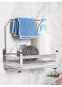 Kệ đựng đồ dùng rửa chén có treo khăn dán tường Hobby home decor KRC4