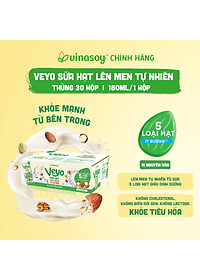 Nơi bán Thùng Sữa hạt Veyo lên men tự nhiên Vị Nguyên bản Ít đường (30hộp x 180ml)