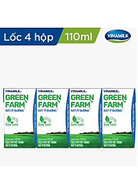 Thùng 48 hộp Tươi Tiệt Trùng Vinamilk Green Farm rất ít đường 110ml