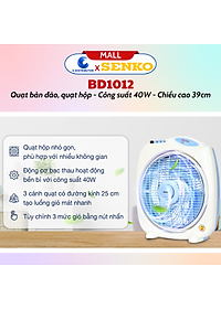 Quạt Bàn Đảo 3 Tấc Senko BD1012 cao cấp - Màu Ngẫu Nhiên - Hàng chính hãng