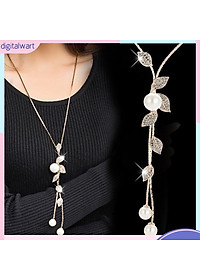  Vòng cổ dài hình chiếc lá đính hạt lấp lánh cho nữ