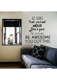 Decal tiếng anh dán trang trí văn phòng thông điệp hay, ý nghĩa, tạo động lực - YOU GOT THIS (58 x 56 cm)