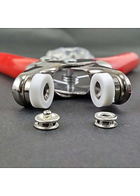 Cây Kìm Bấm Cúc Vành Áo Kim Loại Đa Năng Bộ Kìm Bấm Khuy Kèm 100 Cúc Bấm 9.5mm Thép Không Gỉ, Khoen Quần Áo Tiện Lợi