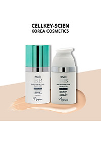 Combo Kem Nền Kem Chống Nắng Che Khuyết Điểm Kiềm Dầu Dưỡng Trắng Chống Nhăn Cho Da Nhạy Cảm Cellkey-Scien BB Sun Cream (80ml)