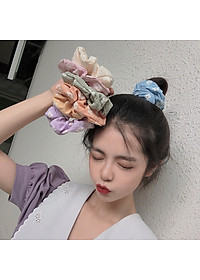 Dây buộc tóc Scrunchies hoa nổi dễ thương HD84