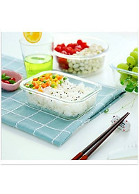 Bộ 2 Hộp Cơm Văn Phòng, Chất Liệu  Thủy Tinh Chịu Nhiệt Tốt, Nắp Nhựa PP Cao Cấp An Toàn Sức Khoẻ Kèm Túi Xách Tiện Lợi- Hàng Chính Hãng MINIIN