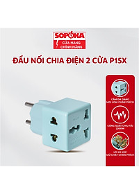 Ổ chia điện đầu nối thông minh P15 SOPOKA 1 chia 2 cửa có ổ cắm 3 chấu tiện lợi