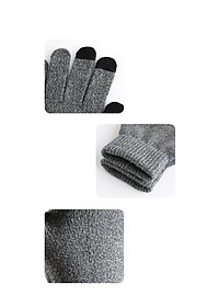 Găng tay len cảm ứng dùng điện thoại chống trơn trượt dày ấm thích hợp cả nam và nữ