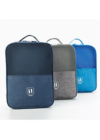 Túi Đựng Giày Dép Du Lịch KUNBE 3 Ngăn, Chất Liệu Chống Thấm Nước, Túi Để Giày Thể Thao Đa Năng Có Móc Gài Tay Kéo Vali Tiện Lợi - Hàng Loại 1 Dày Dặn