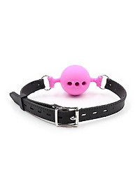 Open Breathable Leather Paly Buckle Belt Silicon Mouth Gag for Women