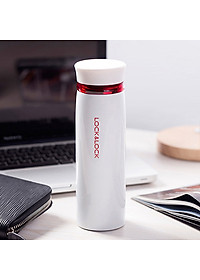 Bình Giữ Nhiệt 450ml Lock&Lock Feather Light màu trắng đỏ LHC4131WR, Hàng chính hãng - JoyMall