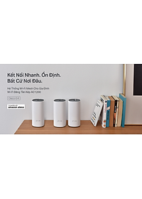 Bộ Phát Wifi Mesh Băng Tần Kép TP-Link Deco E4 AC1200 MU-MIMO (3-pack) - Hàng Chính Hãng