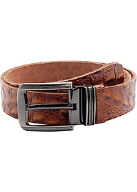 Thắt Lưng Nam Vân Cá Sấu 1 Lớp Huy Hoàng HT4124 (120 x 4 cm) - Nâu