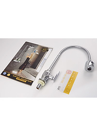 Vòi rửa chén lạnh cần lò xo Đồng mạ Chrome Eurolife EL-RC01 (Trắng bạc)
