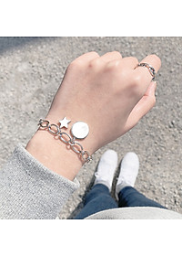 Lắc tay nam nữ xích charm ngôi sao may mắn