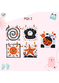 Bộ Đồ Chơi Thẻ Vải Lalala Baby 5 Chất Liệu Kích Thích Thị Giác Cho Trẻ Sơ Sinh