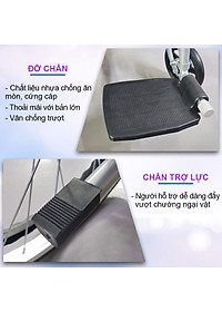 Xe lăn tay có đệm kèm bô vệ sinh, cho người già người bệnh, chấn thương gặp khó khăn trong việc đi lại S213-3+D