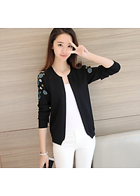 Áo Len Nữ Kiểu Khoác Cardigan Thời Trang Korea Thu Đông Họa Tiết Hoa Thêu ALNO20 MayHomes 