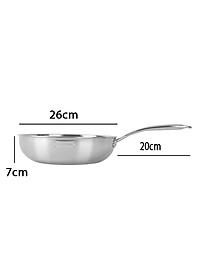 Chảo Inox 304 Cao Cấp 3 Lớp Đáy Liền Elmich Trimax kèm vung kính - Hàng chính hãng