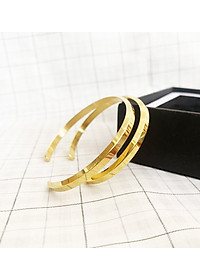 Vòng tay Cuff không đen, không rỉ - Lắc Tay Cặp Đôi Nam Nữ Titan