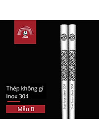Đũa Vuông Inox 304 Chống Trượt Soika - Hộp 10 Đôi 