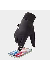 Găng tay nam mùa đông cảm ứng lót nỉ lông cực ấm lòng bàn tay chống trượt cao cấp GTN89