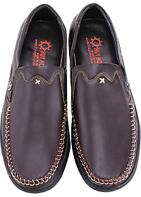 Giày Mọi Nam Huy Hoàng Chữ X HT7190 - Nâu