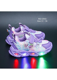 Giày thể thao bé gái có đèn LED phát sáng họa tiết Elsa thiên thần xinh xắn và dễ thương 1 2 3 4 5 tuổi phong cách GH45
