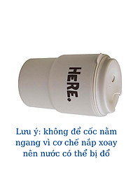 Combo 2 cốc uống nước kèm nắp xoay có lỗ cắm ống hút  320ml