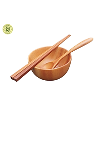 Chén Ăn Cơm Bằng Gỗ Xà Cừ Đường Kính 10.5 Cm - Đồ Gỗ Nhà Bếp Thương Hiệu Trường Sơn