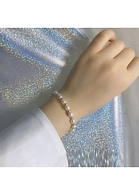 Combo Vòng đeo tay Ngọc Trai nuôi cấy tự nhiên, Mixed màu, hạt bầu dục, 5-7li, freesize, Kèm Bản PHOTOCOPY Giấy KIỂM ĐỊNH, hộp đựng lót Nhung gấm