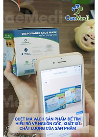 COMBO 5 HỘP Khẩu trang y tế CAEMEDI 3 lớp TRẮNG Cao cấp, kháng khuẩn, lọc bụi bẩn đạt chuẩn BFE, FDA xuất khẩu Hoa Kỳ - Hộp 50 cái