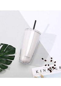 Ly nhựa 2 lớp Lock&Lock HAP507 750ml - Hàng chính hãng, có ống hút, có nắp đậy - Tặng kèm cọ rửa