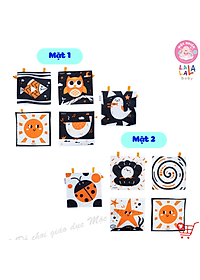 Bộ Đồ Chơi Thẻ Vải 5 Chất Liệu Kích Thích Thị Giác, Xúc Giác, Thính Giác Cho Trẻ Sơ Sinh - Lalala Baby