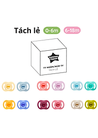 Ty ngậm silicon siêu nhẹ cho bé Tommee Tippee Ultra Light 0-6 tháng (vỉ đôi)