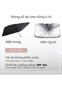 Dù Che Nắng Kính Lái Ô Tô Phản Quang Cách Nhiệt Bảo Vệ Nội Thất - 79*145cm