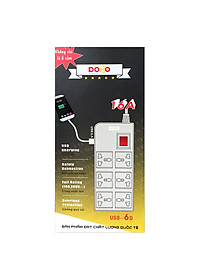 Ổ Cắm Dài 6 Lỗ Kèm Cổng USB Dobo Electric Korea (16A - 3m) - Trắng