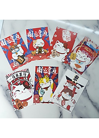 Hộp 36 Post Card Chủ Đề Mèo May Mắn Maneki Neko (9.3 x 14.3cm)
