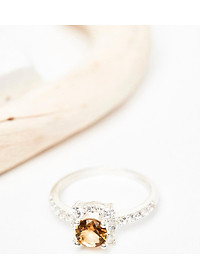 Nhẫn đá citrine thạch anh vàng ni 17 mệnh thổ, kim - Ngọc Quý Gemstones