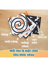 Bộ Đồ Chơi Thẻ Vải Lalala Baby 5 Chất Liệu Kích Thích Thị Giác Cho Trẻ Sơ Sinh