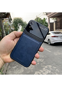 Ốp lưng da kính cao cấp dành cho iPhone XR - Màu xanh - Hàng nhập khẩu - DELICATE