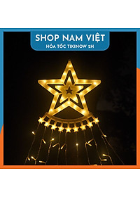 Đèn Sao Thả 9 Dây Năng Lượng Mặt Trời Trang Trí Giáng Sinh, Năm Mới