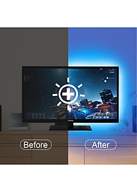 Dây Led 5050 RGB Trang Trí TV, Case PC Điều Khiển Remote Cảm Biến Nhạc, Nguồn USB
