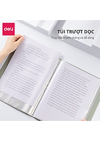 File lá A4 đựng tài liệu nhiều ngăn Nusign Deli - Tệp đựng tài liệu 30/40 lá chất liệu PP cao cấp tiện lợi nhiều màu sắc