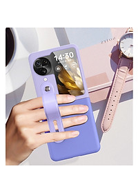 Ốp lưng đai đeo hand trap chống sốc cho Oppo Find N3 Flip hiệu HOTCASE Wristband Stand Phone Case - chất liệu cao cấp, thiết kế thời trang sang trọng có đai đeo tay an toàn - Hàng nhập khẩu